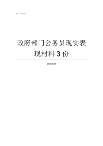 政府部门公务员现实表现材料3份政府部门必须是公务员吗