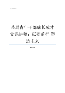 某局青年干部成长成才党课讲稿砥砺前行nbsp塑造未来青年干部成长成才平台