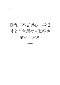 确保不忘初心牢记使命主题教育取得实效研讨材料牢记初心不忘使命发言材料