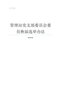 管理站党支部委员会委员换届选举办法党支部委员