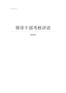 领导干部考核评语领导干部年度考核评语