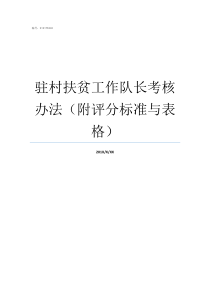 驻村扶贫工作队长考核办法附评分标准与表格驻村扶贫工作队员职责