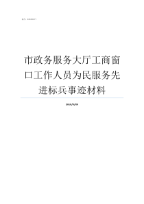 市政务服务大厅工商窗口工作人员为民服务先进标兵事迹材料政务大厅