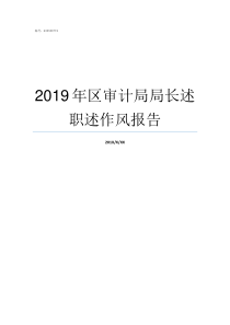 2019年区审计局局长述职述作风报告上局2019年7月10调图