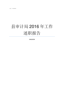 县审计局2016年工作述职报告审计局派遣工怎么样