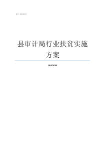 县审计局行业扶贫实施方案审计局局长谈扶贫审计