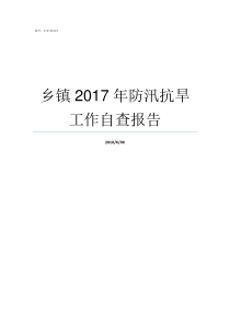 乡镇2017年防汛抗旱工作自查报告