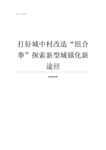 打好城中村改造组合拳探索新型城镇化新途径南栗村城中村改造