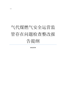 气代煤燃气安全运营监管存在问题检查整改报告提纲