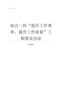 综合二科提升工作效率提升工作质量工程落实办法人效怎么提升