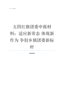 五四红旗团委申报材料适应新常态nbsp体现新作为nbsp争创乡镇团委新标杆西部志愿者转事业编