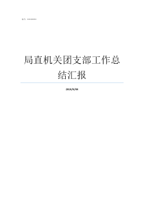 局直机关团支部工作总结汇报机关团支部是什么意思