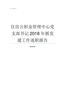 住房公积金管理中心党支部书记2018年抓党建工作述职报告武汉住房公积金管理中心