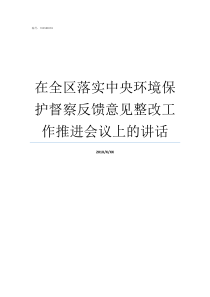 在全区落实中央环境保护督察反馈意见整改工作推进会议上的讲话