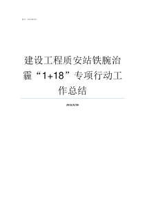 建设工程质安站铁腕治霾118专项行动工作总结工程安质部