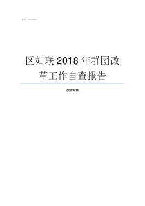 区妇联2018年群团改革工作自查报告2019群团怎么改革