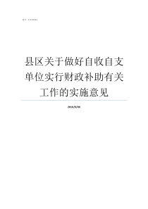 县区关于做好自收自支单位实行财政补助有关工作的实施意见县自收自支人员选派