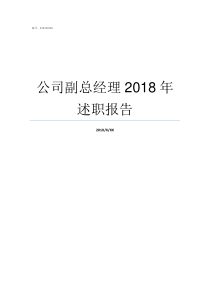 公司副总经理2018年述职报告