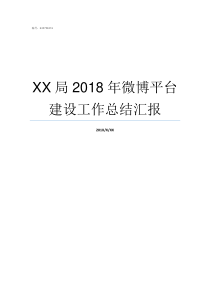 XX局2018年微博平台建设工作总结汇报