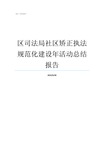 区司法局社区矫正执法规范化建设年活动总结报告社区矫正执法工作怎么样