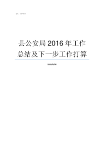 县公安局2016年工作总结及下一步工作打算公安局工勤人员