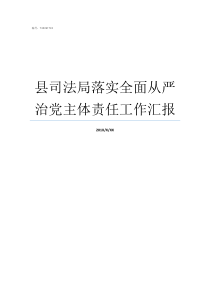 县司法局落实全面从严治党主体责任工作汇报司法局谁执法谁普法落实情况