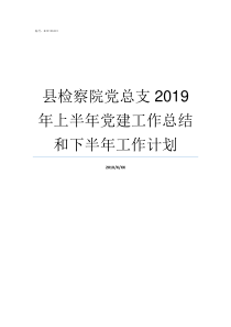 县检察院党总支2019年上半年党建工作总结和下半年工作计划县检察院怎么样