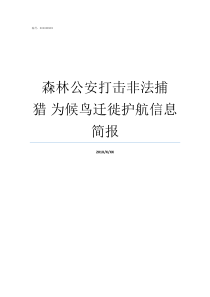 森林公安打击非法捕猎nbsp为候鸟迁徙护航信息简报捕猎野生动