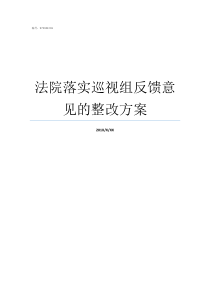 法院落实巡视组反馈意见的整改方案抓好中央巡视反馈