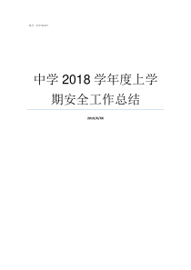 中学2018学年度上学期安全工作总结20182019学年度第二学期