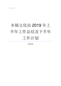 乡镇文化站2019年上半年工作总结及下半年工作计划2018年乡镇文化站总结