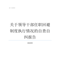 关于领导干部任职回避制度执行情况的自查自纠报告干部没有任职回避怎么办