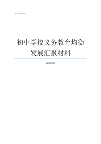 初中学校义务教育均衡发展汇报材料