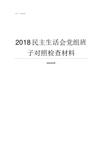 2018民主生活会党组班子对照检查材料