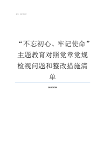 不忘初心牢记使命主题教育对照党章党规检视问题和整改措施清单不忘初心牢记使命自查