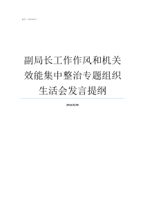 副局长工作作风和机关效能集中整治专题组织生活会发言提纲机关工作作风问题