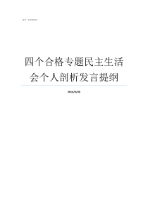 四个合格专题民主生活会个人剖析发言提纲