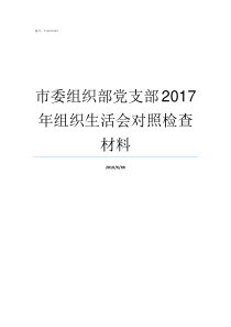 市委组织部党支部2017年组织生活会对照检查材料