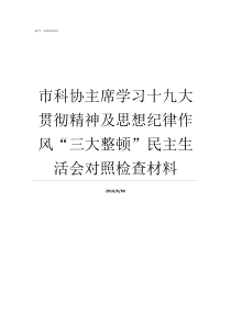 市科协主席学习十九大贯彻精神及思想纪律作风三大整顿民主生活会对照检查材料