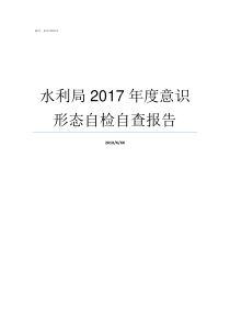 水利局2017年度意识形态自检自查报告