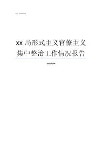 xx局形式主义官僚主义集中整治工作情况报告论形式主义和官僚主义