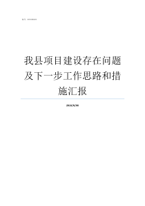 我县项目建设存在问题及下一步工作思路和措施汇报项目建设方面存在问题