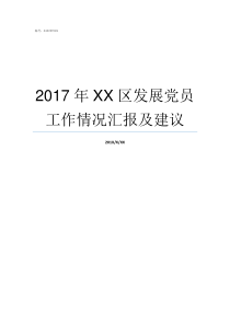 2017年XX区发展党员工作情况汇报及建议