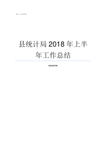 县统计局2018年上半年工作总结