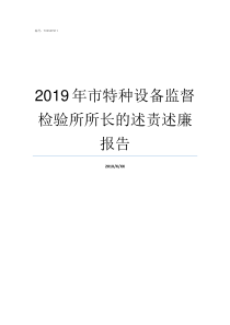 2019年市特种设备监督检验所所长的述责述廉报告2019年9月车市