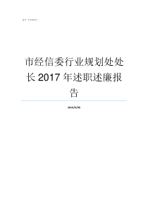 市经信委行业规划处处长2017年述职述廉报告规划自然委