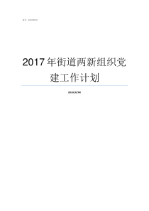 2017年街道两新组织党建工作计划两新支部