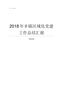 2018年乡镇区域化党建工作总结汇报