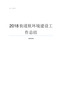 2018街道软环境建设工作总结