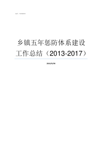 乡镇五年惩防体系建设工作总结20132017推进惩防体系暨